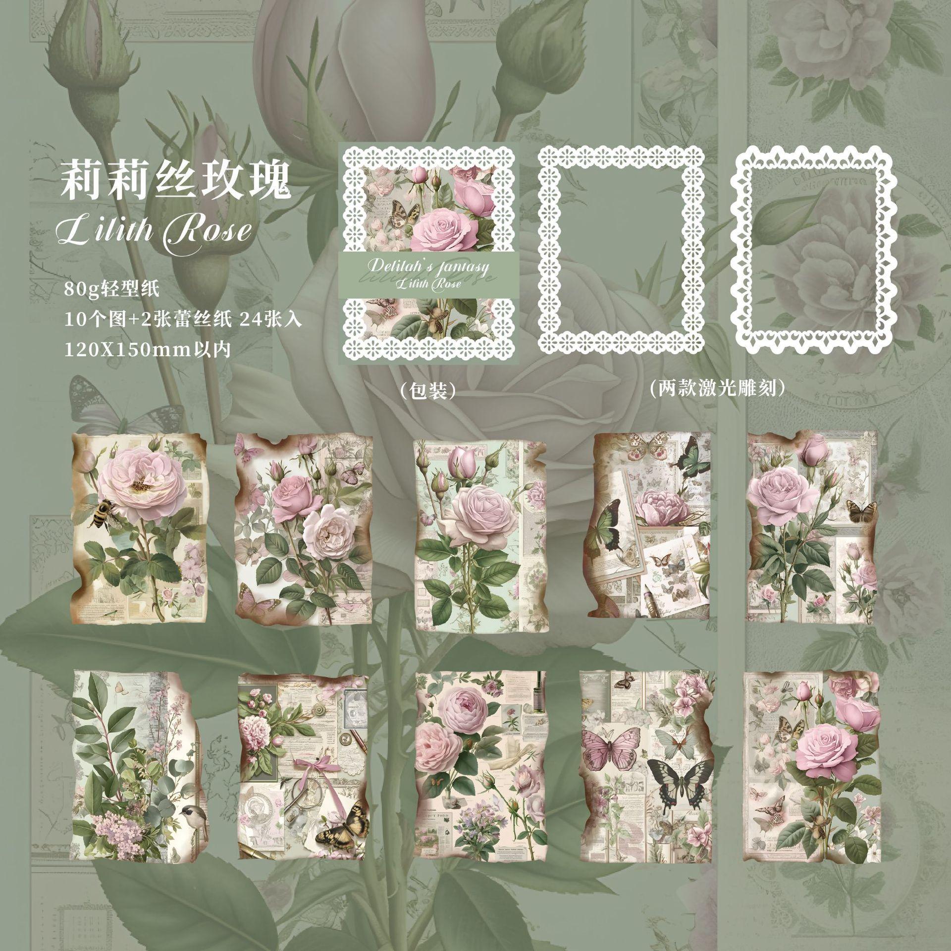 

24pcs/lot Memo Pads Material Paper Delyl s Fantasy Collection Journal Scrapbooking Card Background Decoration Paper