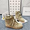 Womens Winter High Top Leather Sneakers Inner Height Increasing Casual Fashion Ankle Boots
