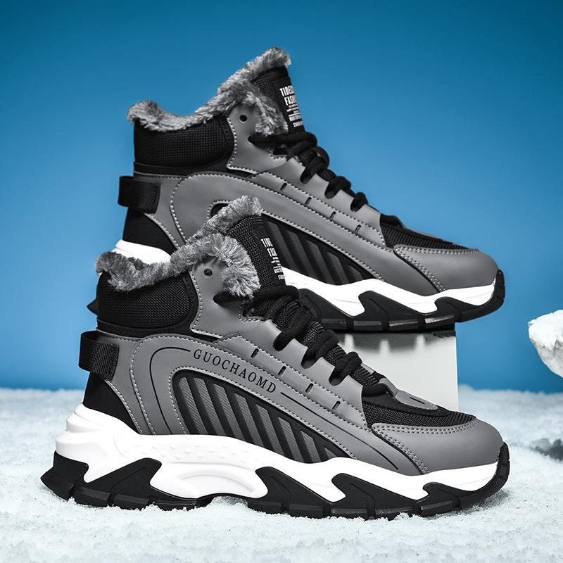 

Мужская обувь зимние антифризные сноубутсы с набивкой, утолщенные теплые хлопковые туфли, молодежные повседневные спортивные высокие модные туфли, в наличии 44