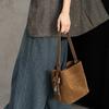 Vintage Wildleder Wildleder Premium Pendler Beuteltasche, mattes Rindsleder Große Kapazität Tragbare Schultertasche Damen Tasche
