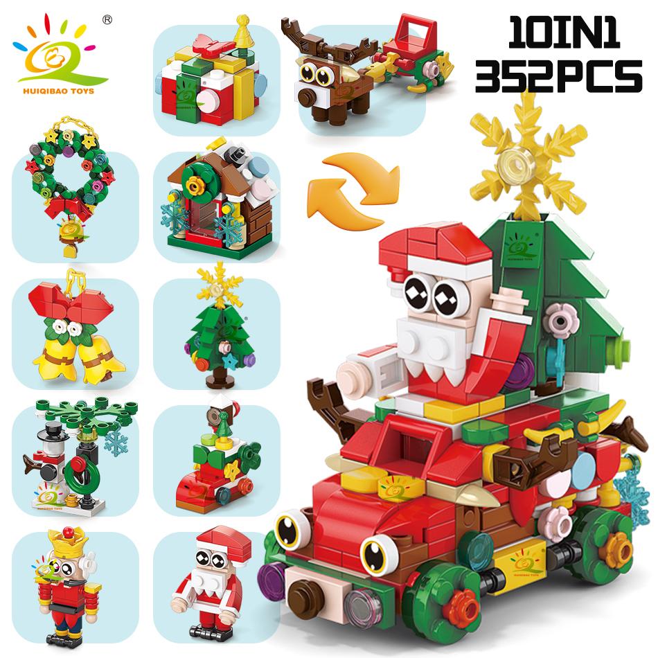 

Children Mini Christmas Tree Santa Claus Model Micro Bricks Building Block DIY Insect Animal Bricks Toys for Adult Gift