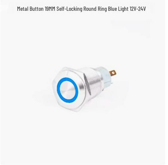 19mm Dustproof Metal Button Switch with Light, Self-Reset, Self-Lock, Small Round Momentary Start Power Button