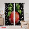 2pcs,2D plane printing Popular Curtain Panels Xmas Ball Polyester Easy Install (without rod) Home Decor Perfect for Bedroom,