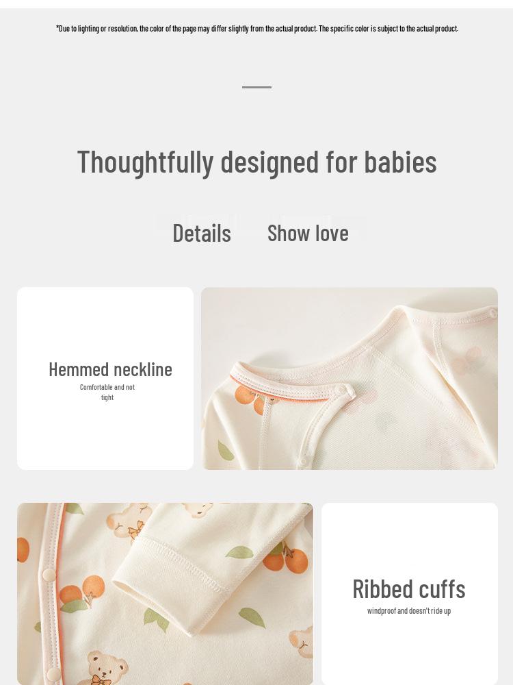 Pure Cotton Long Sleeve Infant Romper - Spring, Autumn & Winter Bodysuit