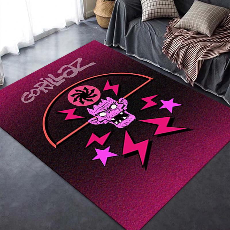 Gorillaz Teppich für Wohnzimmer Schlafzimmer Zuhause Sofadekoration, Kinder Spiel rutschfeste Bodenmatte