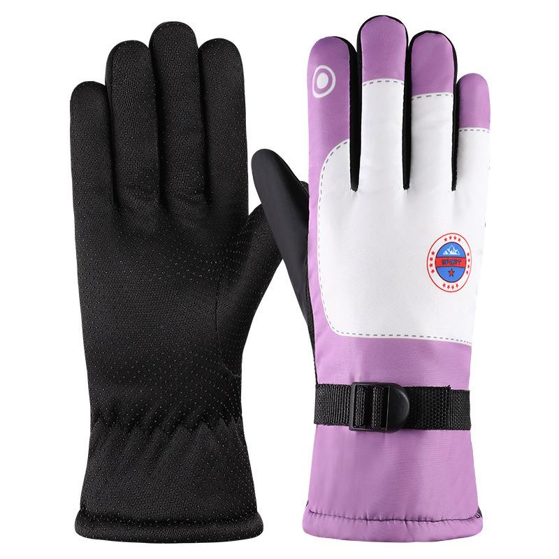 Water-Repellent Fleece-Lined Winter Sports Gloves: Windproof & Warm for Skiing & Cycling