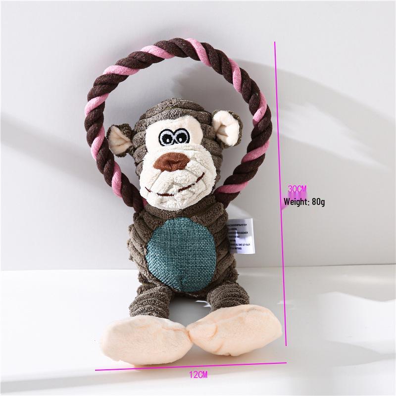 Pet Plush Toy: Chewing Monkey, Lion, and Elephant with Interactive Sound