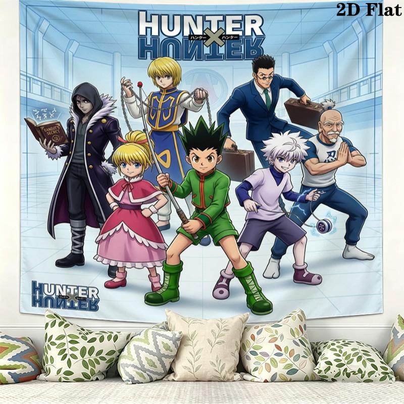 Hunter X Hunter Wall Tapestry Aesthetic Wall Hanging Printed Fabric Blanket Decorative Tapestries For Bedroom Living Room Home Decor