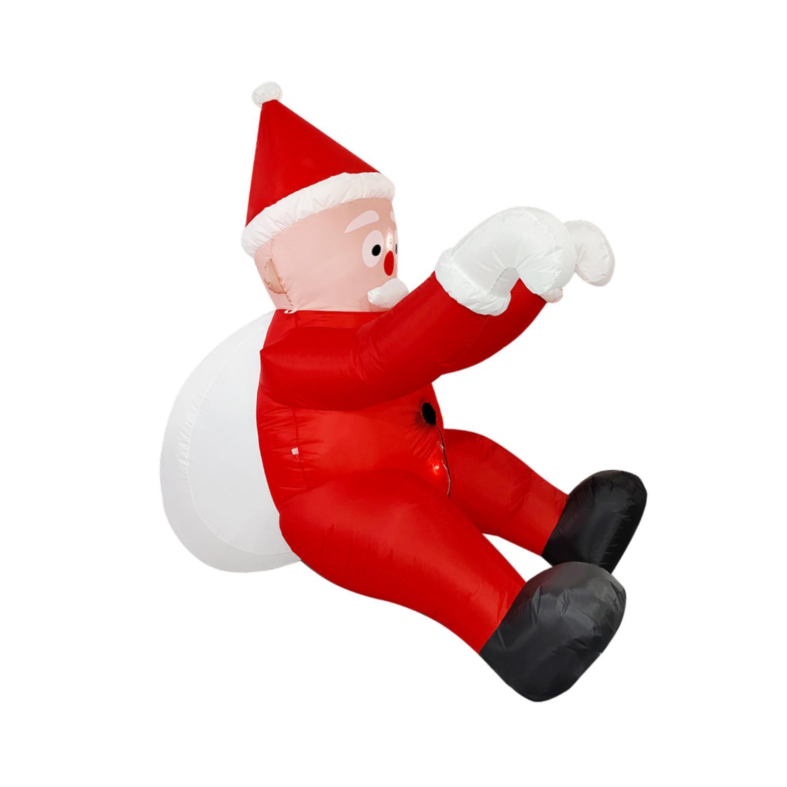 6.56 Ft Christmas Inflatable Hanging Santa Outdoor Decoration Climbing Santa красный