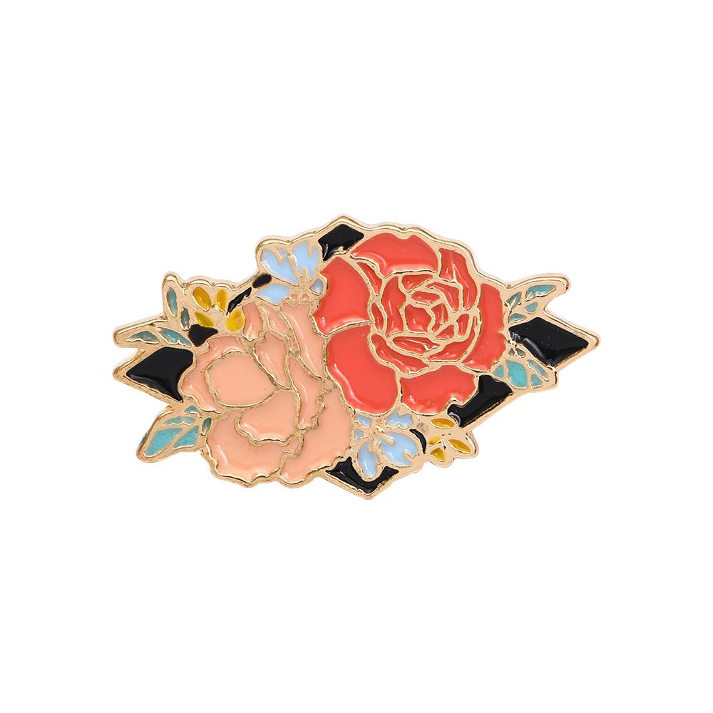 5 Styles Women Pretty Flower Theme Enamel Brooches Just One More Chapter Phenomenal Woman Witches Brew Paper Cranes Golden Pins