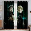 Starry Sky Water Fire Wolf Symmetrical 3d Printing Curtain Bedroom Living Room Study Kitchen Curtain Home Decoration 2PCS