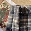 Korean Style Plaid Woolen High Waist A-Line Pleated Skirt for Women, Plus Size, College Fashion