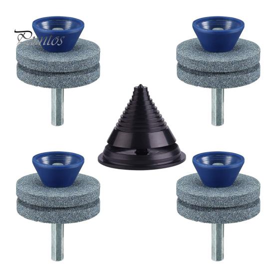 

Точилка для лезвий газонокосилки с балансиром, износостойкие вращающиеся точилки для лезвий, точилка для тупых лезвий газонокосилки для любой ручной дрели синий