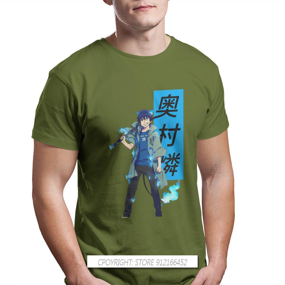 Cool Fire Unisexs Tshirt Blue Exorcist Rin Okumura Anime Oneck Tops 100 Cotton T Shirt Humor Gift Idea