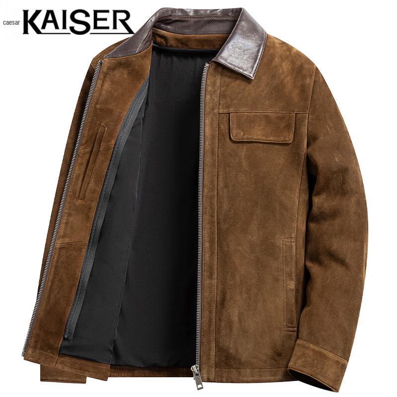 KAISER Men's Genuine Sheepskin Leather Jacket