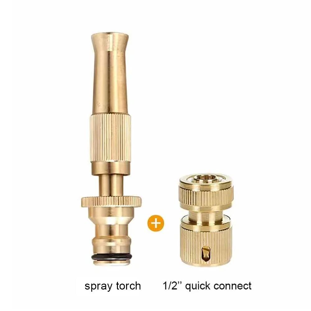

1 комплект с G1/2 соединителем распылительная насадка высокого давления регулируемое давление распылитель быстроразъемный латунный водяной факел насадка для домашнего шланга 16mm бронзовый желтый