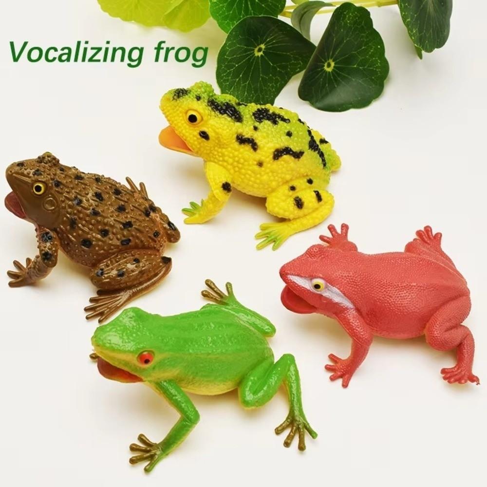 Realistic Texture Simulation Frog Toy Lifelike Appearance Toad Figurine Animal Collections