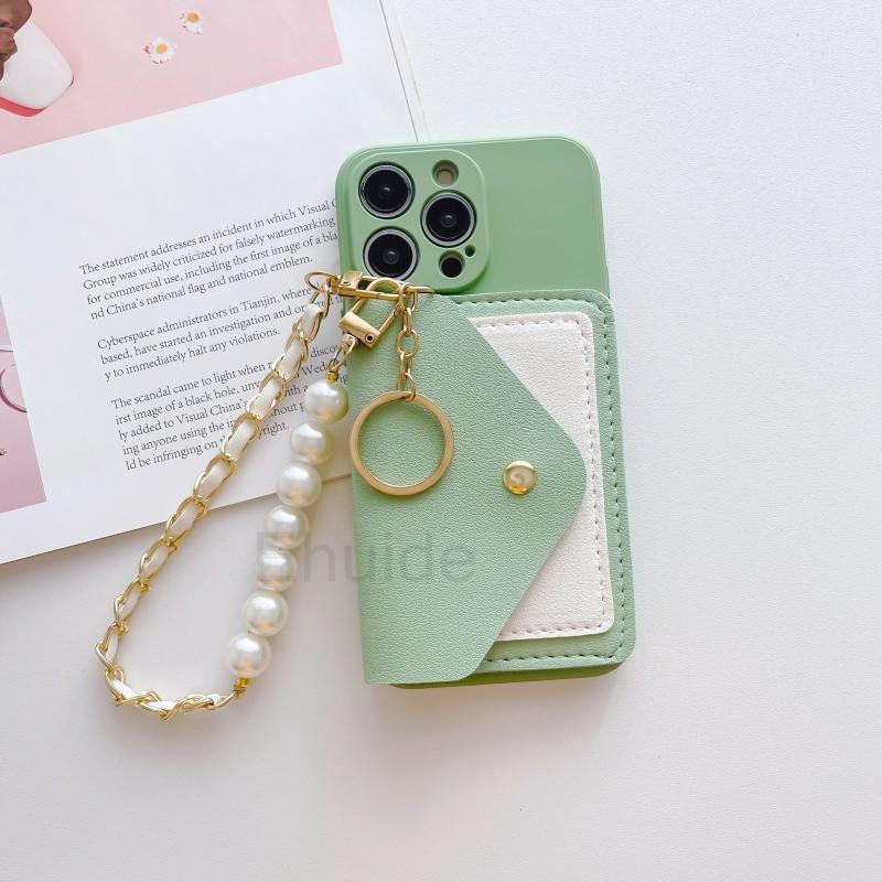 Pearl Bracelet Case for Samsung Galaxy A55 A53 A14 A54 A34 A35 A16 S24 Ultra S22 Plus S23 FE Leather Wallet Card Silicone Cover
