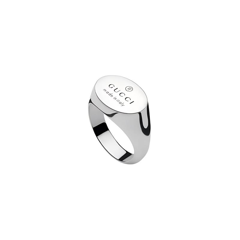 Gucci Trademark micro logo design shiny 925 silver ring men and women same style couple model silver Silver 16 серебряный