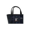 MCM Black Visetos Monogram Mini Tote Bag with Top Handles & Detachable Strap for Daily & Casual Use