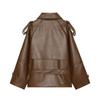 Stile europeo e americano, nuovi abiti da donna, alla moda, casual, trench corto in ecopelle 5854/865/702