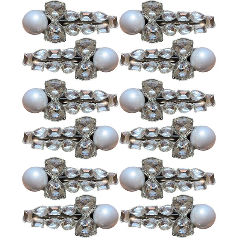 Sweet Cool Rhinestone Hair Clip Women Ice Through Temperament Versatile Side Clip Delicate Hair Accessories