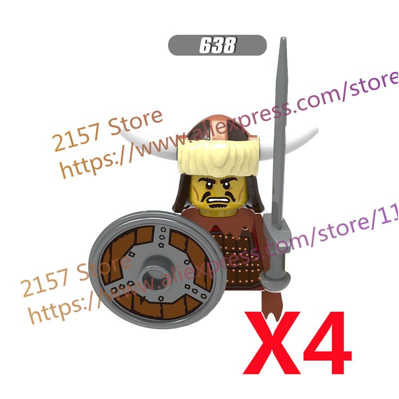 MOC Medieval Figure Building Block Castle Templar Knights Armor Militia Soldiers Gunners Shield Helmet Assembling Brick Toys S26
