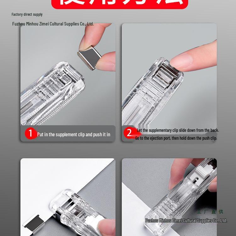Push Clip and Stapler Set for Organizing Papers and Files