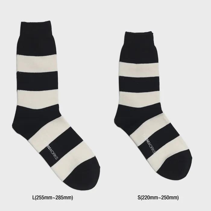 [Basic Color 5-Pack] Work#rugby / Rugby Wide Stripe Fashion Socks