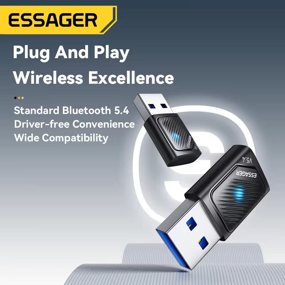 Essager Bluetooth Adapter USB Bluetooth 5.4 for PC Dongle Adaptador Wireless Mouse Keyborad Music Audio Receiver USB Transmitter