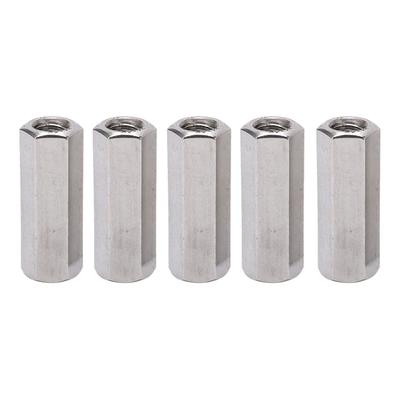 5Pcs Silver M12 Hex Coupling Nut Corrosion Resistance Robust 304 Stainless Steel Coupling Nut Set