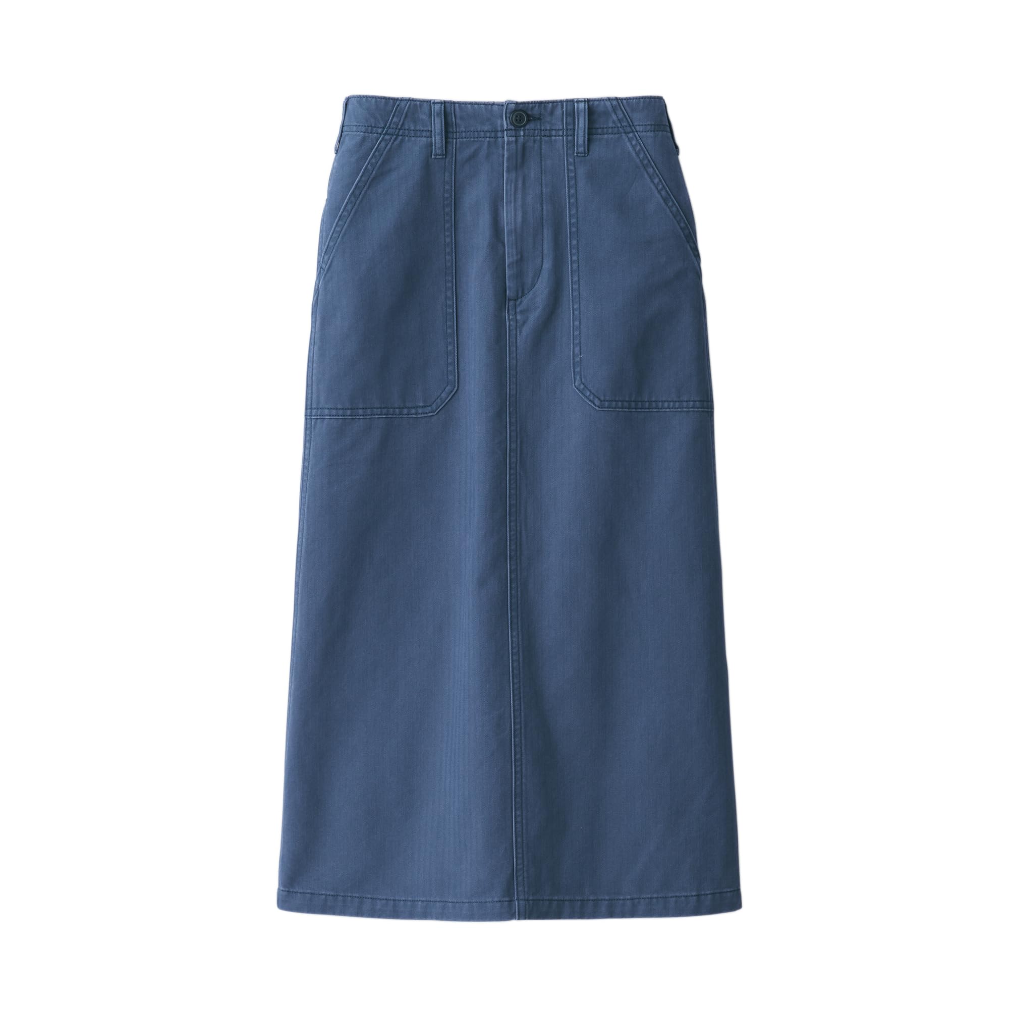 

MUJI Women s Washed Herringbone Baker Straight Skirt, Blue, Size S, BE1U8A4A