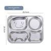 LIJIA KITCHENWARE Kids 304 Stainless Steel Four-Compartment Meal Tray