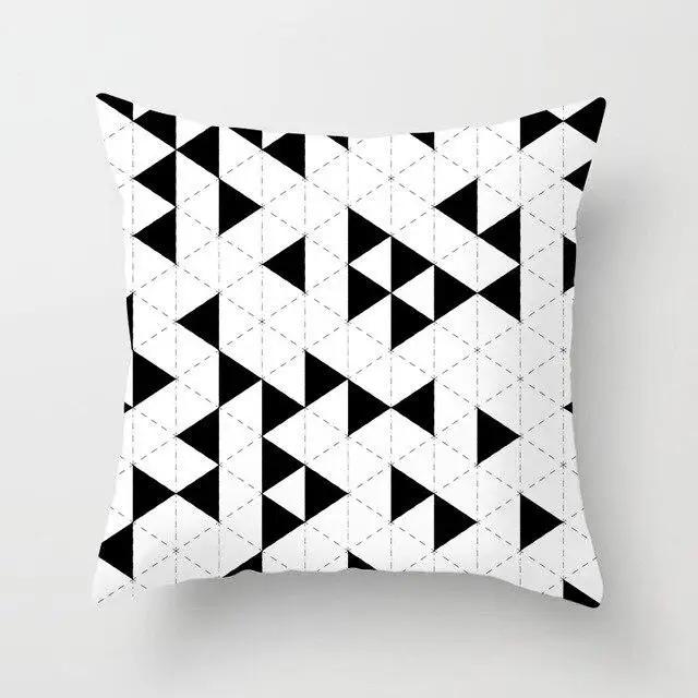 Car Home Living Room Simple Black And White Geometric Cushion Cover Modern Decorative Pillowcase Sofa  Pillow