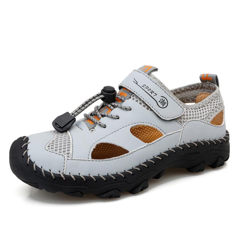 Children's Sandals Closed Toe Boy's Shoes New Summer Children's Hollow Breathable Mesh Shoes Casual Beach Shoes