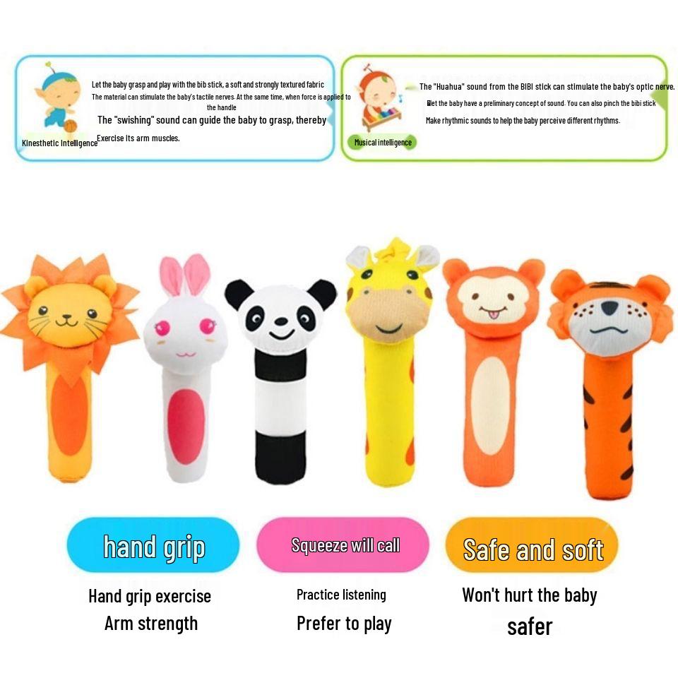 Panda Plush Baby Rattle & Pacifier Toy for Early Education