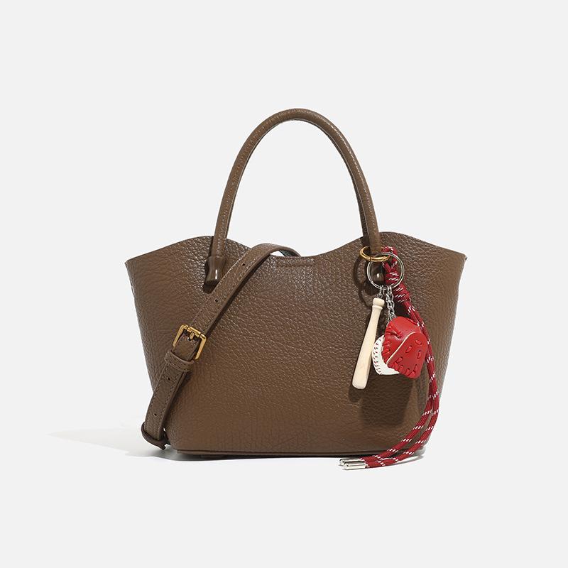 

Spring New Fashionable Versatile Basket Handheld Women s Bag Large Capacity Tote Bag Commuter Single Shoulder Crossbody Bag коричневый