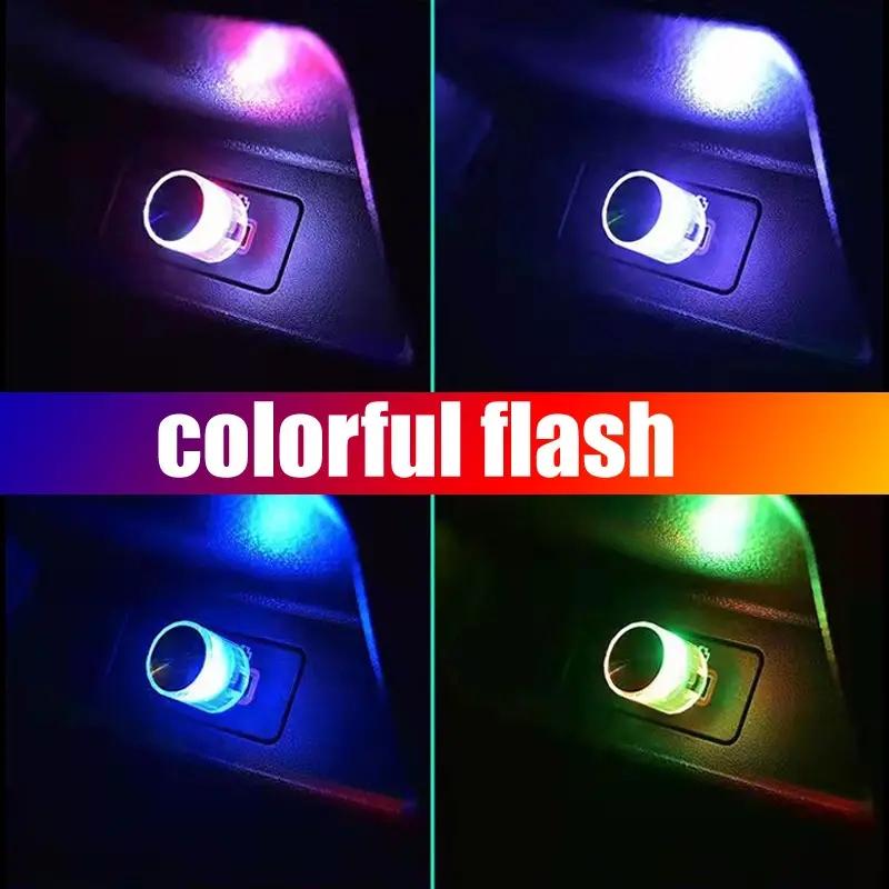 1pc Car Mini USB LED Portable Light Plug Play Ambient Light Decorative Atmosphere Lamps For Interior Environmentled lights decor