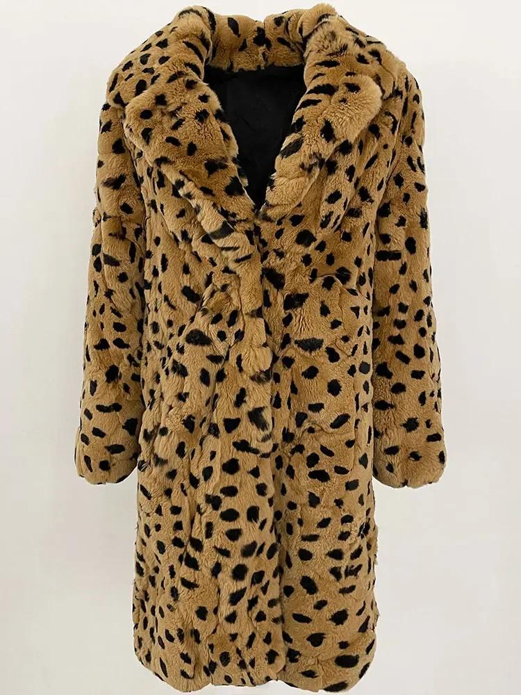 OFTBUY 2024 Winter Warm Plush Fur Top Women Jacket Long Real Fur Natural Rabbit Fur Coat Fashion New Style Can Be Customized