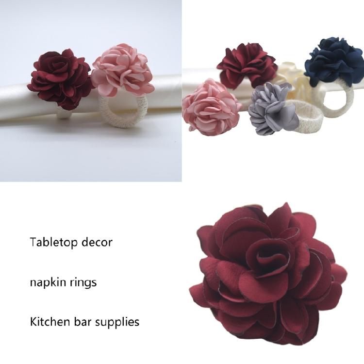 Fabric Flower Serviettes Rings Perfect for Party Gatherings and Celebration