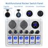 Metal 4/6 Gang with Car Boat Overload Protector Switch Panel  Marine Led Rocker Switch Panel Digital Display Toggle Switches