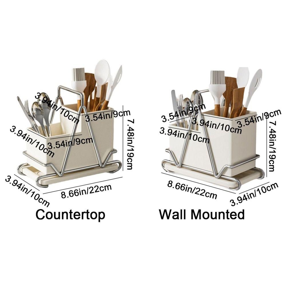 Stainless Steel Chopsticks Storage Box Countertop Type Utensil Holder Cutlery Organizer  for Home