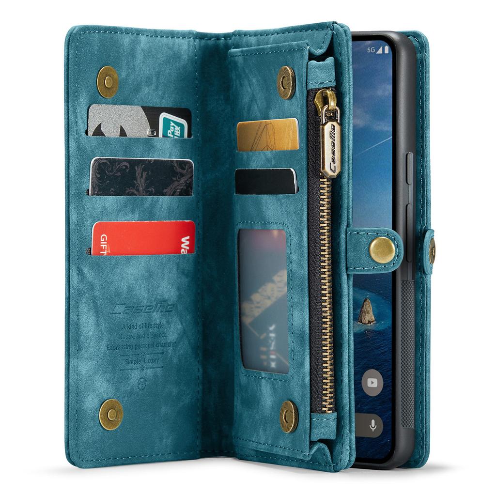 For Google Pixel 9/Pixel 9 Pro Phone Cases CASEME 008 Leather Cover with Detachable Wallet and Strap