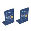 2Pcs Book Ends Nonslip Stable Firm Rounded Corner Rustproof Glossy High Durability Metal Bookends