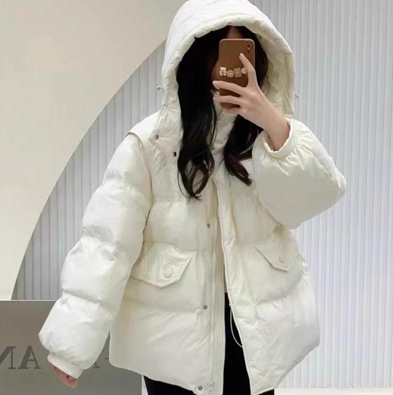 2026 Daunen-Kapuzenjacke Winter Damen Weiße Entendaunen Damen Neue Jacke