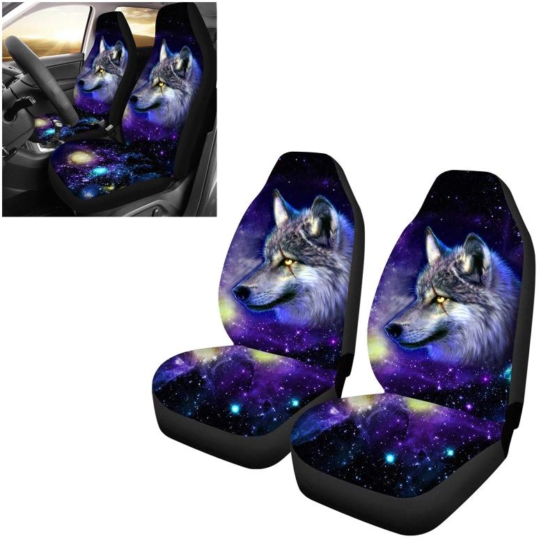 Car Seat Cover Universal Animal Wolf Printing Protectors For Men Women Full Cover Front or Rear Wolf