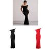 Sexy Elegant Off Shoulder Bodycon Dress With Handcrafted Splicing For Evening And Party Wear