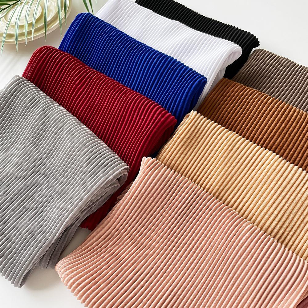 Soft Wrap Solid-color Bandana Hair Band Pleated Silk Scarf Fashion Chiffon Hair Scarf Girls
