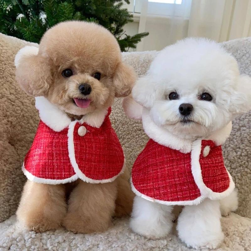 Dog Hoodie Christmas Pet Cloak Ears Hooded Bib Cape Christmas Dog Coat With Hood