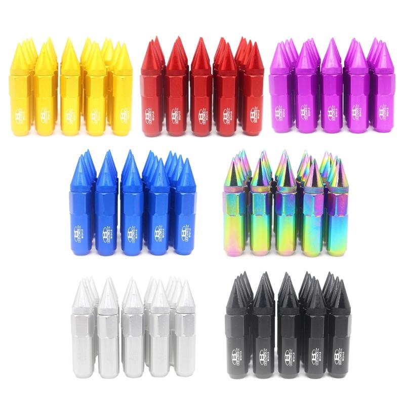 20Pcs Racing- Jdm Style Extended Tuner Spike-Lug Nuts M12X1.25 / M12X1.5 Wheels Rims Aluminium Lug-Nut Wheel Accessories